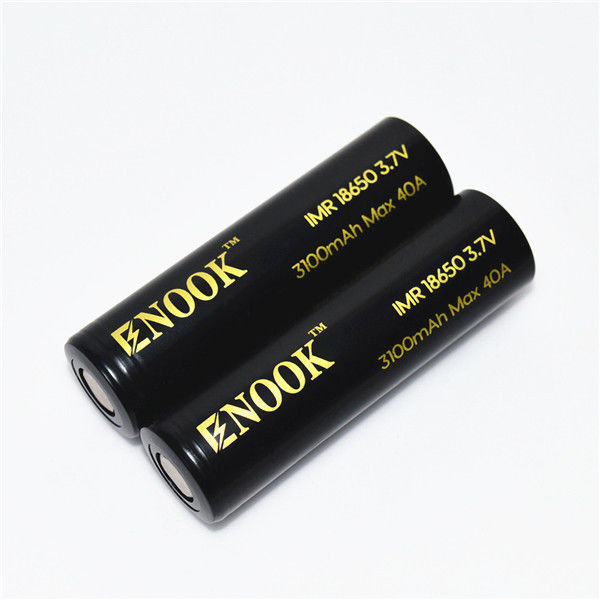 3100mAh 3.7V 18650 Button Top Li Ion Baterai 40A High Drain Baterai isi ulang