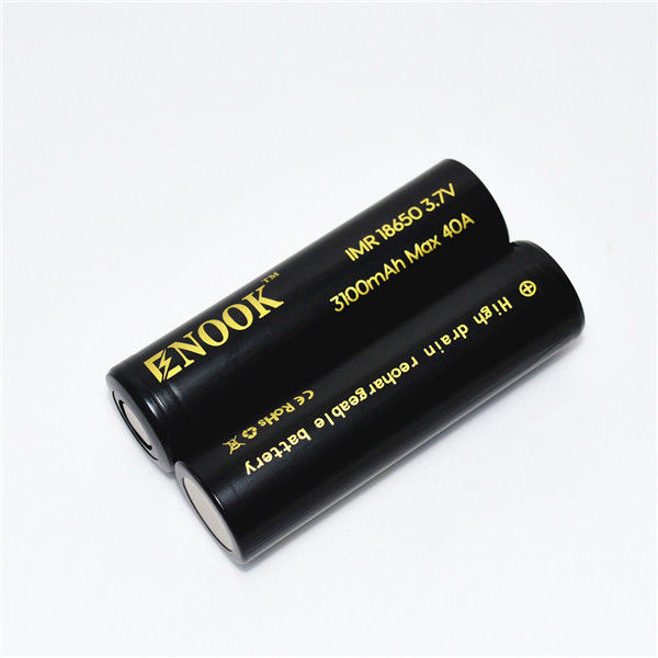 3100mAh 3.7V 18650 Button Top Li Ion Baterai 40A High Drain Baterai isi ulang
