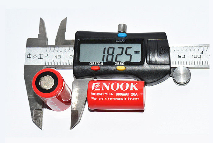 Baterai Li Ion 800mAh 20amp 18350 Li Mn Baterai Untuk senter