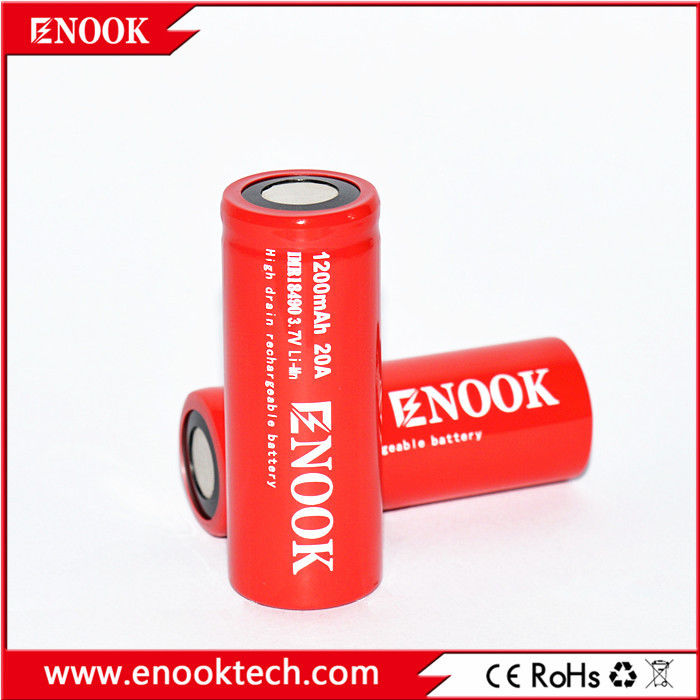 18490 Silinder Lithium Ion Battery Cell 1200mAh 3.7V 20A Untuk Sepeda Listrik