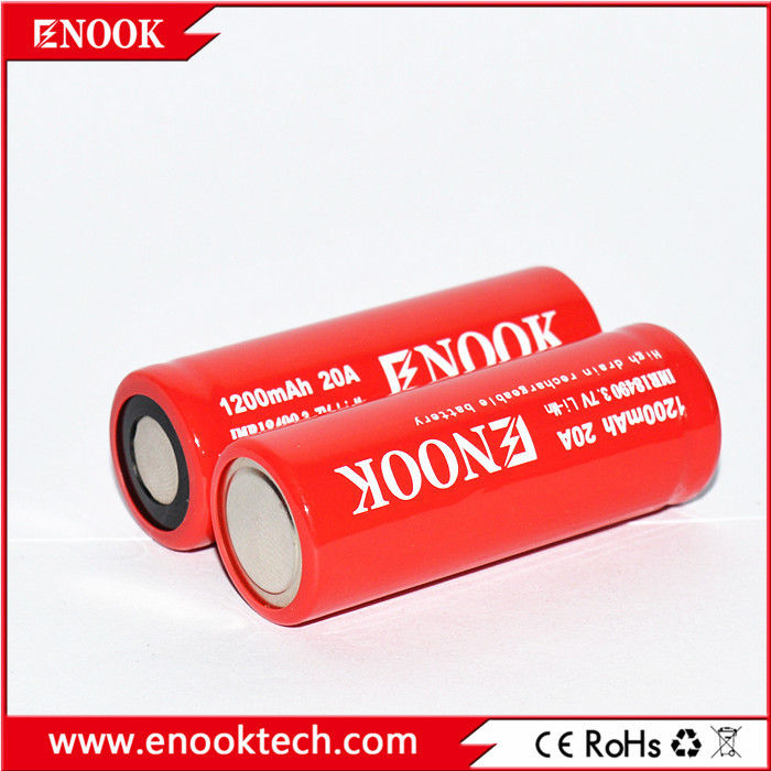 18490 Silinder Lithium Ion Battery Cell 1200mAh 3.7V 20A Untuk Sepeda Listrik