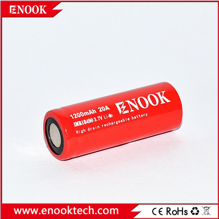 18490 Silinder Lithium Ion Battery Cell 1200mAh 3.7V 20A Untuk Sepeda Listrik