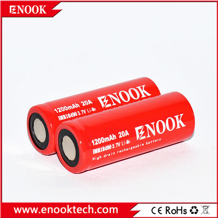 18490 Silinder Lithium Ion Battery Cell 1200mAh 3.7V 20A Untuk Sepeda Listrik