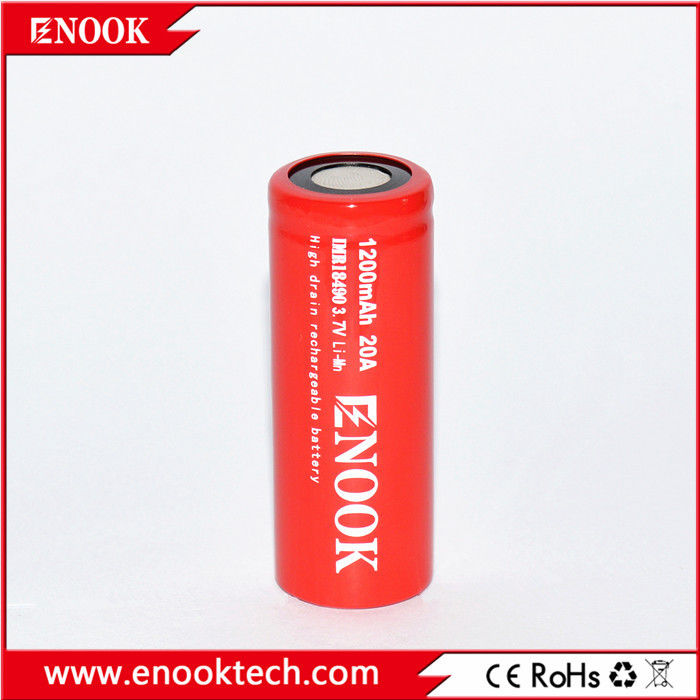 18490 1200mAh 20A 3.7V Sepeda Listrik Baterai Isi Ulang Sel flat top Jenis