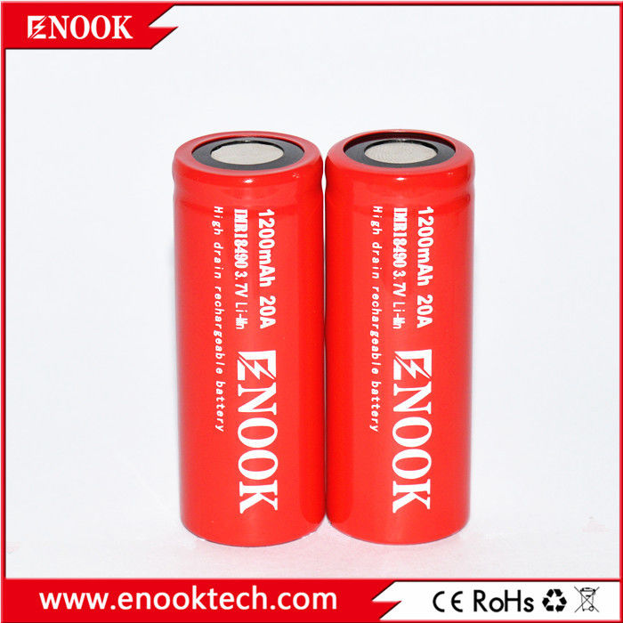 18490 1200mAh 20A 3.7V Sepeda Listrik Baterai Isi Ulang Sel flat top Jenis