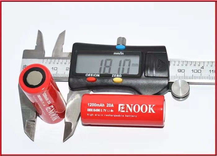 18490 1200mAh 20A 3.7V Sepeda Listrik Baterai Isi Ulang Sel flat top Jenis