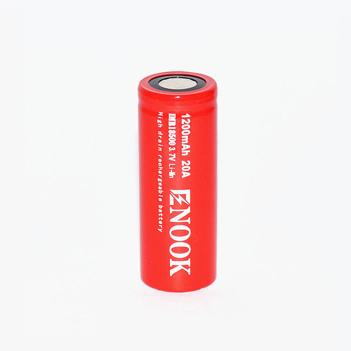 Enook 1200mAh 20A Lithium Ion Baterai Sel 3.7V 18500 Baterai Li Ion isi ulang