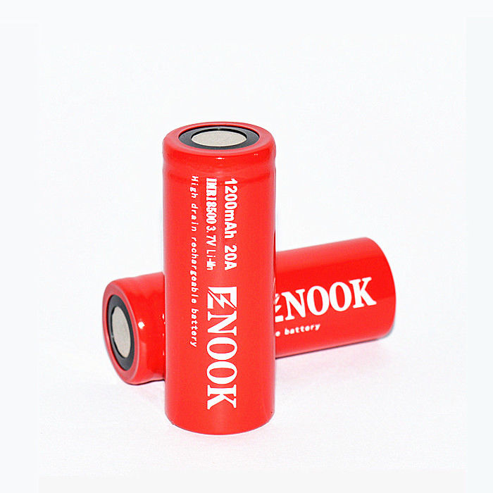Enook 1200mAh 20A Lithium Ion Baterai Sel 3.7V 18500 Baterai Li Ion isi ulang