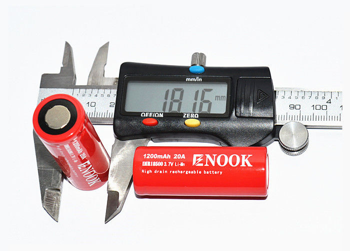 Enook 1200mAh 20A Lithium Ion Baterai Sel 3.7V 18500 Baterai Li Ion isi ulang