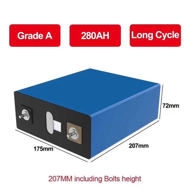 Baterai Lithium Ion Monomer Deep Cycle Grade A 300Ah 3.2V Prismatic LFP Cells