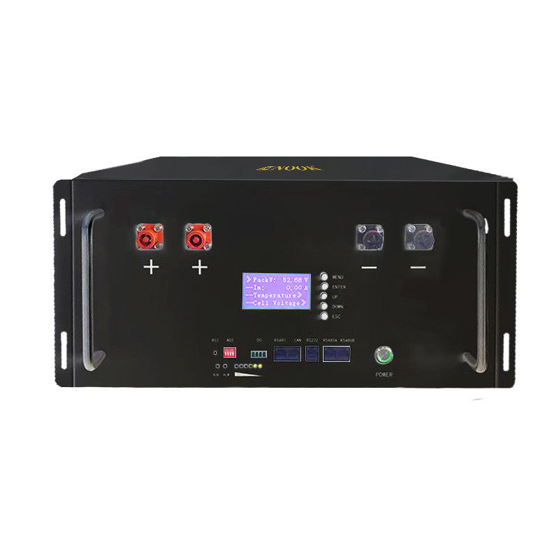 51.2V Hitam LiFePO4 Energi Storage Baterai Untuk UPS, Rak dipasang Baterai Server