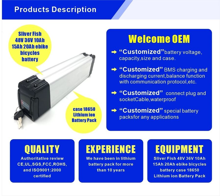 12V 24V 48V 36V 10Ah 20Ah E Scooter Baterai Paket Baterai Lithium Ebike Disesuaikan