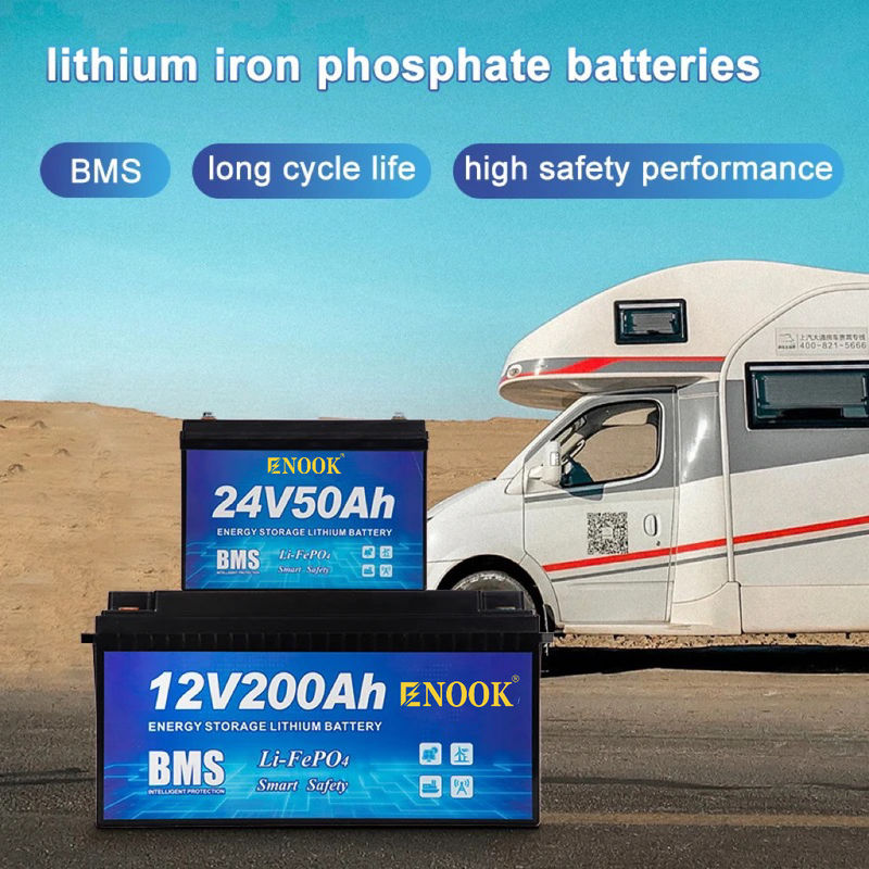 12V 100Ah Deep Cycle Ion Battery 200Ah 24V Lithium Ion Battery Pack untuk Camping Car RV Boat