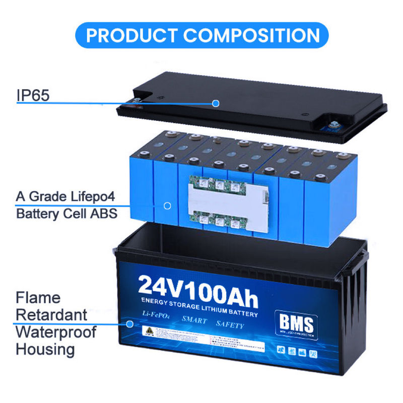12V 24V 48V Lifepo4 Baterai Paket Dengan 120A debit saat ini Lithium Iron Phosphate Baterai