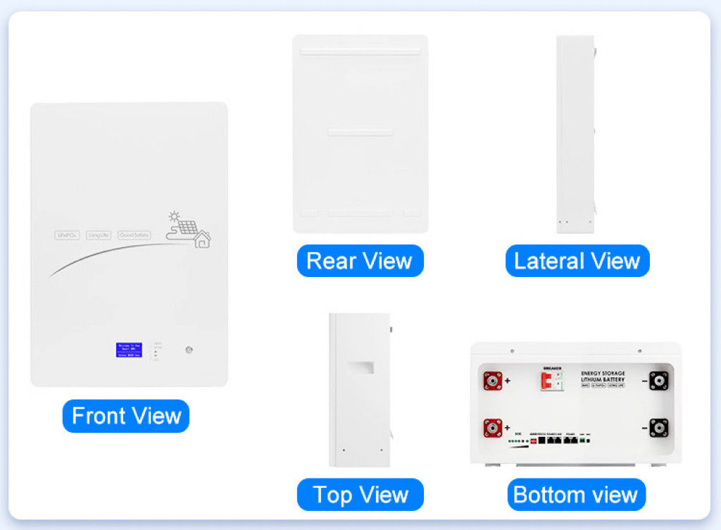 Enook Powerwall Baterai Lithium Ion Surya 48V 5Kw 10Kw 100Ah 200Ah Power Wall Mounted Lifepo4 Home Solar Energy Storage