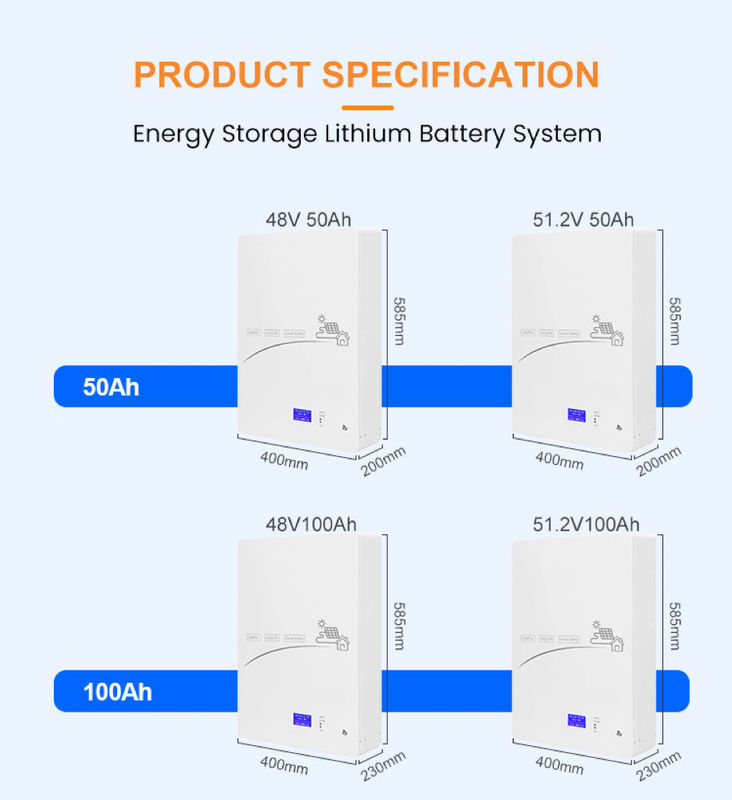 Enook Solar 5KWH 10KWH LifePO4 Lithium Baterai 24V 48V Energi Surya 200Ah Power Wall Lifepo4 Pack