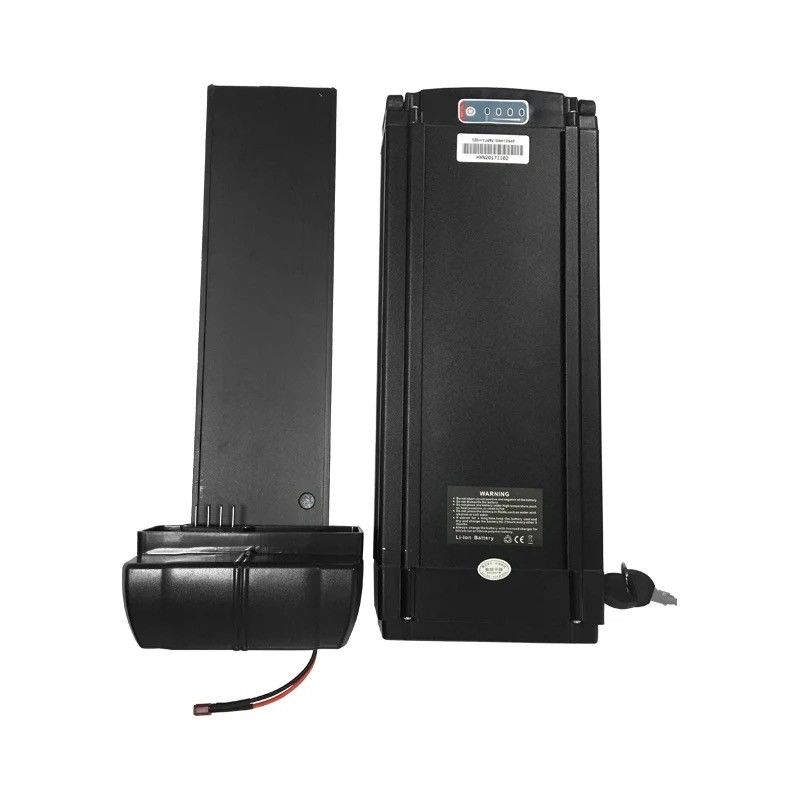 Sepeda listrik Lithium Ion Battery Pack 48V 36V Rear Rack Aluminium Alloy Shell di Perak