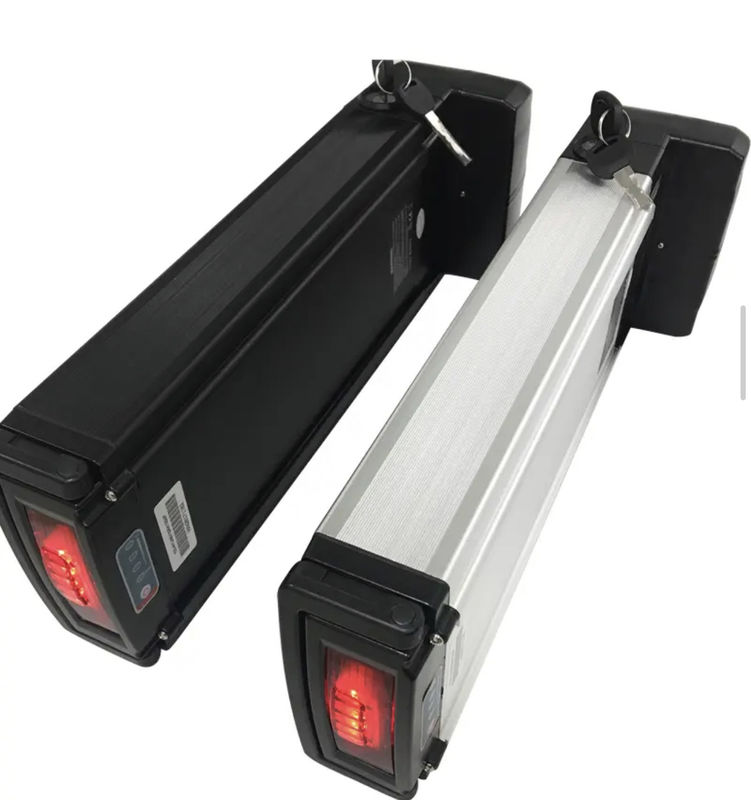 Sepeda listrik Lithium Ion Battery Pack 48V 36V Rear Rack Aluminium Alloy Shell di Perak