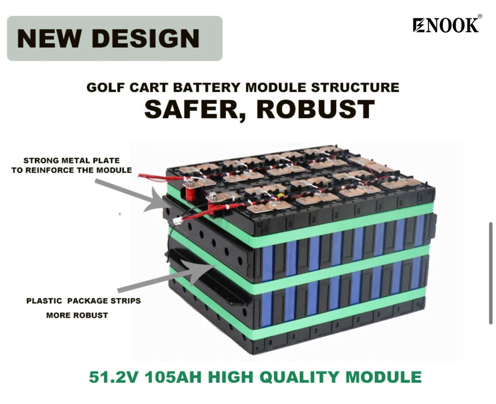 Baterai Lithium Iron Phosphate yang ramah lingkungan Baterai Lithium Ion Golf Cart Baterai 472*334*243mm