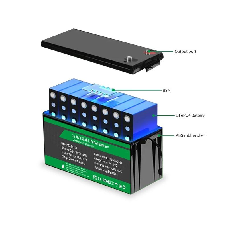 12.8v 100ah 150ah 105ah 200ah Lithium Ion Battery Pack Dengan Fungsi BMS Lanjutan Hidup Siklus Panjang