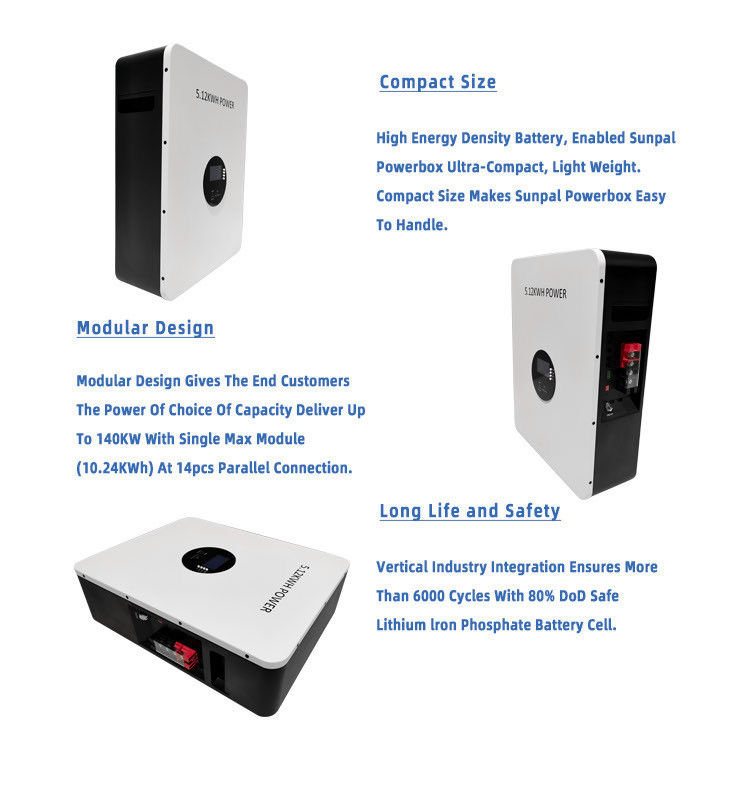 48v 51.2v 10 Kw 200ah Lithium Power Wall Lithium Baterai Surya Powerwall Hybrid Sistem Tenaga Surya