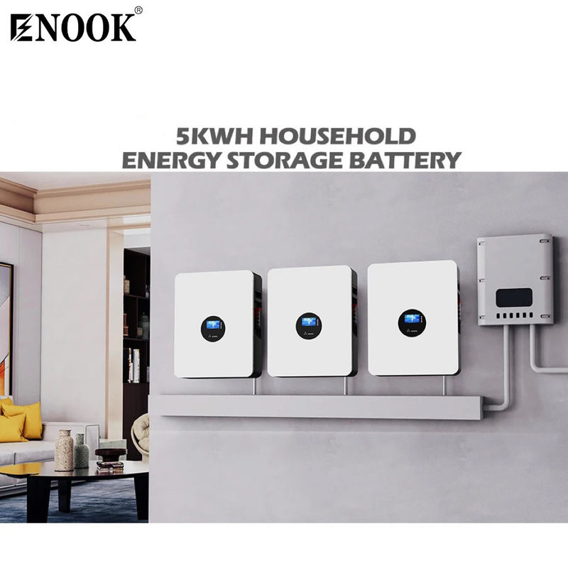 5.12kwh Baterai tunggal LiFePO4 Baterai penyimpanan energi rumah dengan kelas perlindungan IP20
