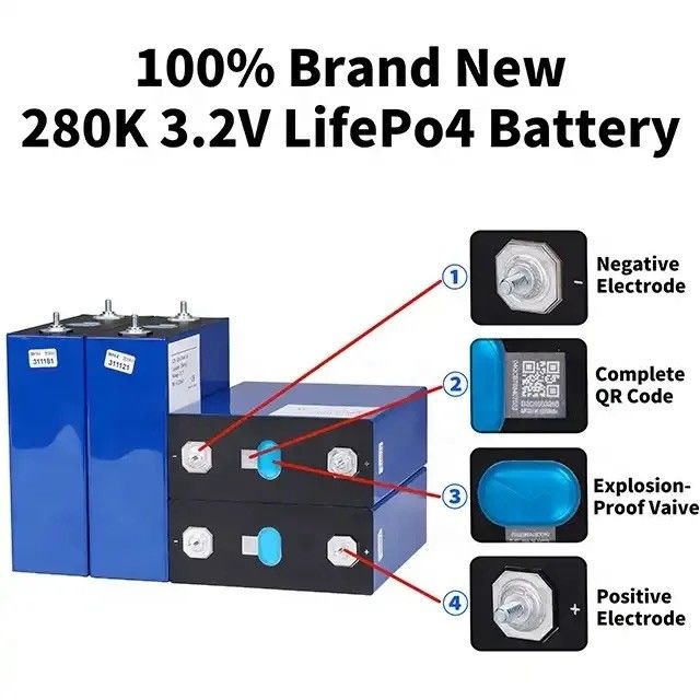 Ukraina Polandia Eu Stock 3.2V Prismatic Lifepo4 Cell 105Ah 280AH 304AH dengan BMS Kelas A