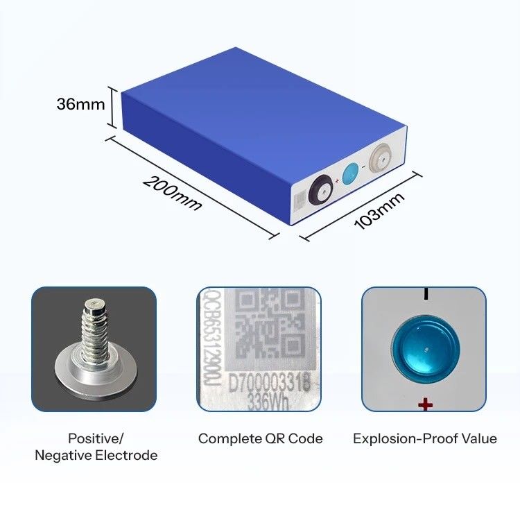 Kode QR asli Lifep04 Lithium Ion Baterai 280ah 105ah 200ah 304ah 50ah 173ah Kelas A